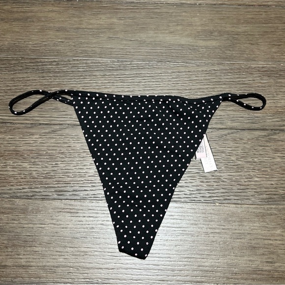 Victoria's Secret Very Sexy High Leg V-String Thong Panty Black Dot XX-Large - Picture 1 of 8